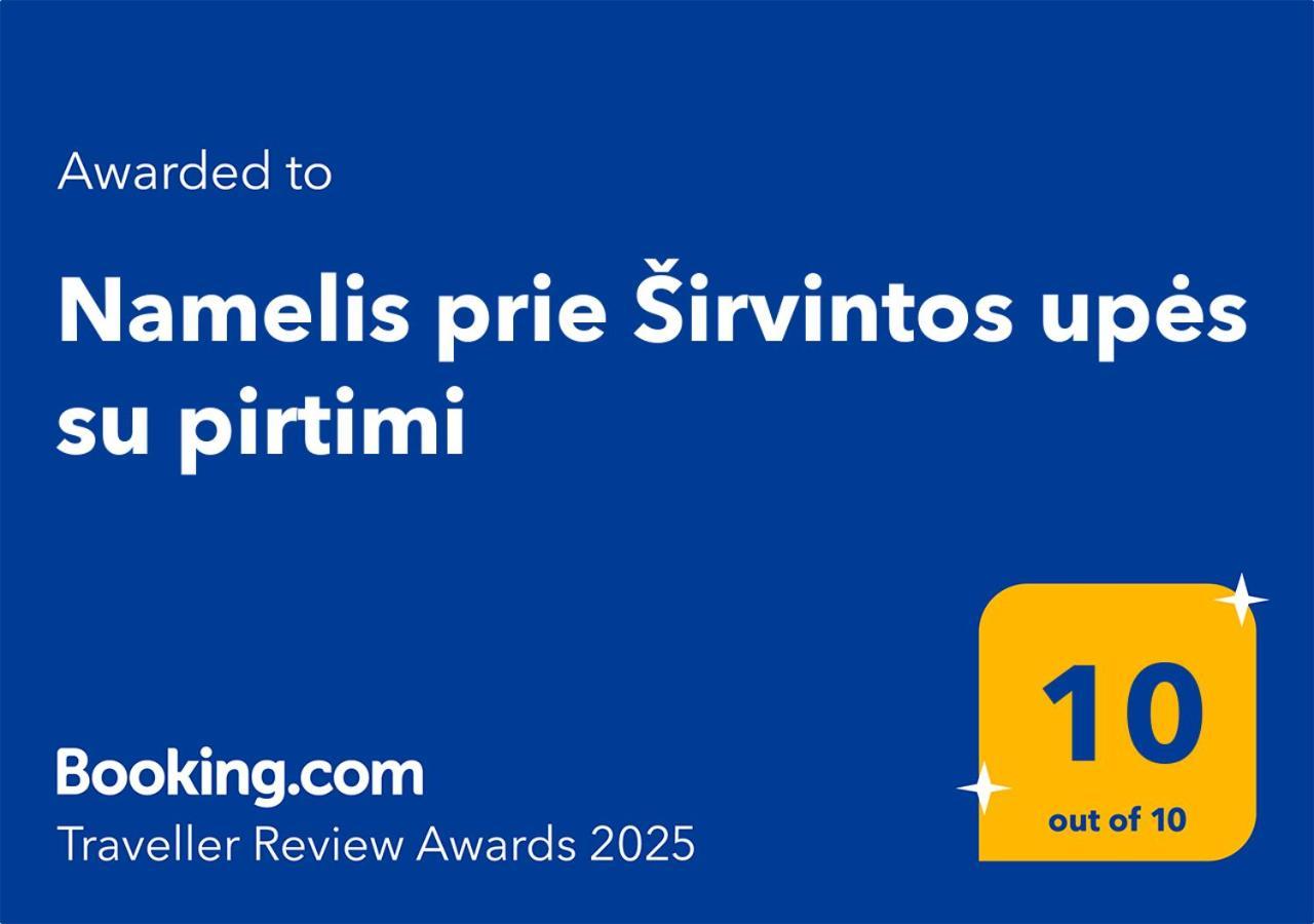 הוילה Namelis Prie Sirvintos Upes Su Pirtimi מראה חיצוני תמונה